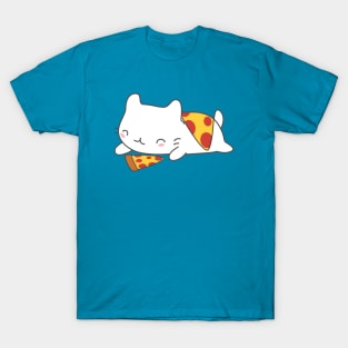 Cute Cat Loves Pizza T-Shirt T-Shirt